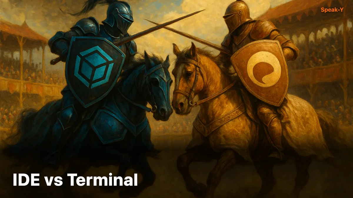 Note cover — IDE versus terminal banner
