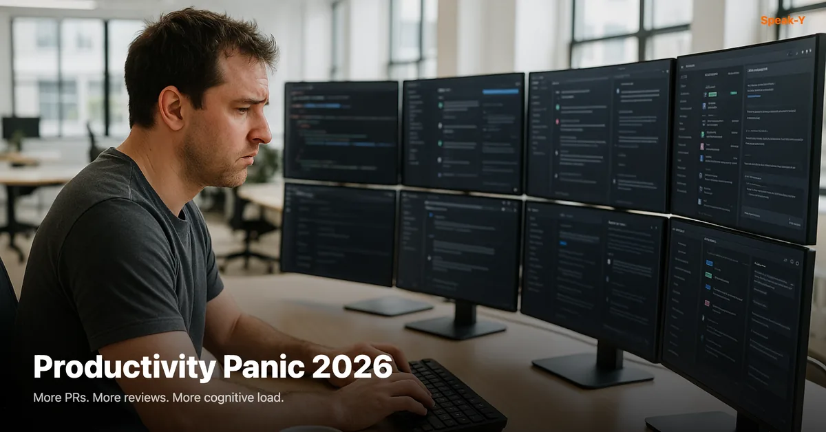 Note cover — productivity panic banner