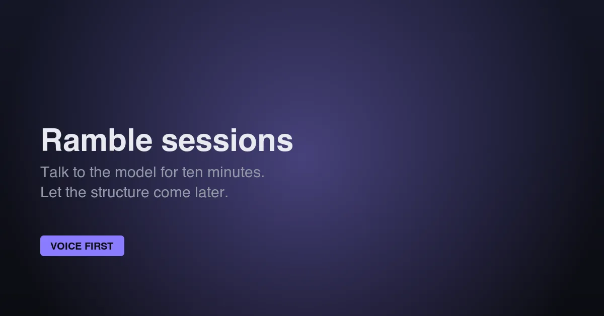Note cover — Ramble sessions: talk to the model for ten minutes